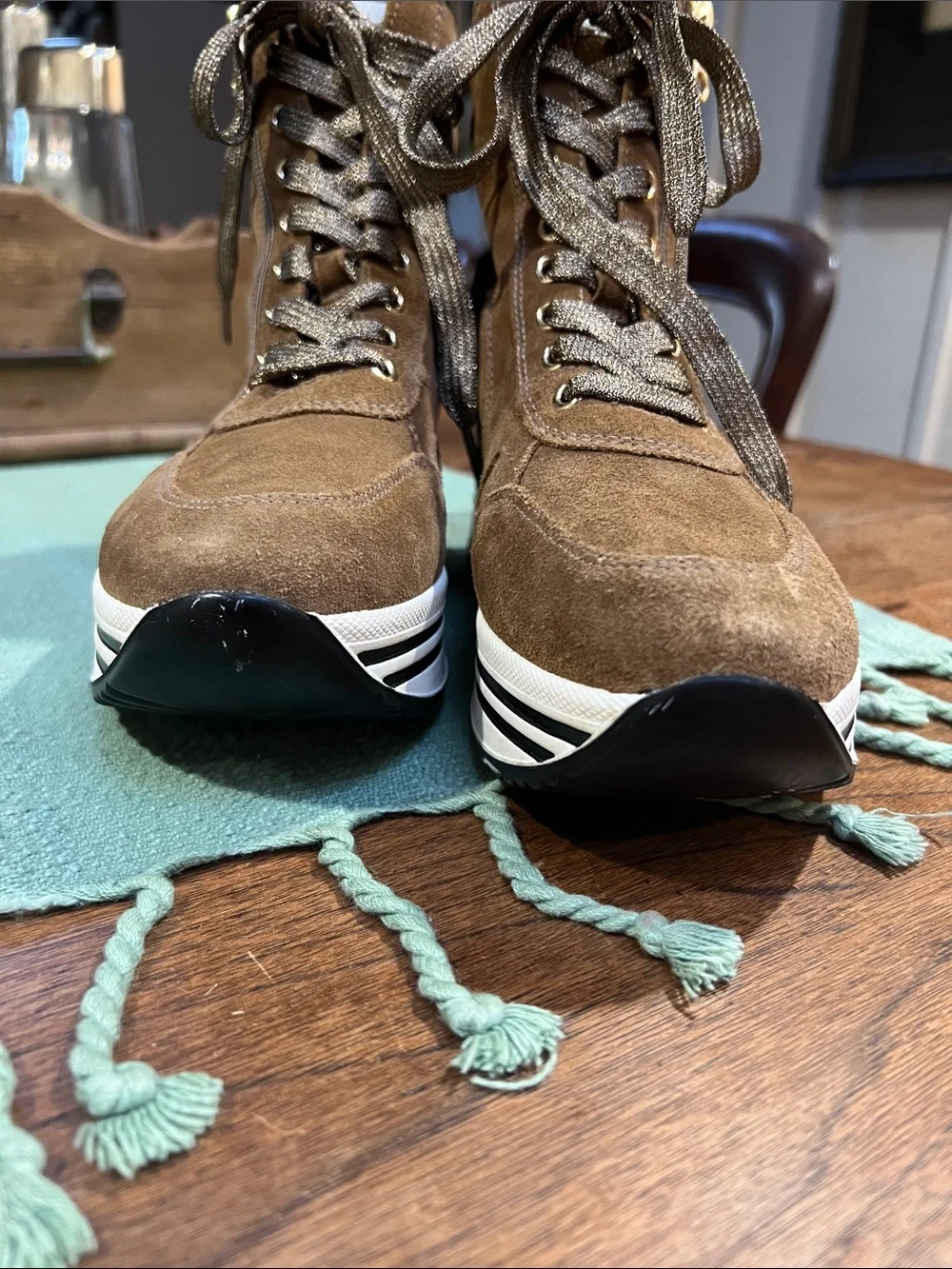 Nero Giardini Italian Suede Platform Sneakers